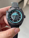 Seamaster Planet Ocean GMT Deep Black Ceramic 45.5mm VSF 1:1 Last Batch Black Blue Dial On Black Rubber Strap