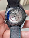 Seamaster Planet Ocean GMT Deep Black Ceramic 45.5mm VSF 1:1 Last Batch Black Blue Dial On Black Rubber Strap